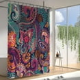 thumbnail image 3 of Bohemian Floral Shower Curtain, Bath Curtain,Waterproof Polyester Fabric Garden Shower Curtains,Bathroom Decor,Mandala Shower Curtain Set with 12 Plastic Hooks (72 * 72inch/182cm*182cm), 3 of 6