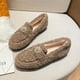 thumbnail image 1 of Zapatos de mujer para otoño/invierno, de lana de cordero, suela plana, un pedal, suela gruesa, talla grande, zapatos de terciopelo 41-43, 1 of 6