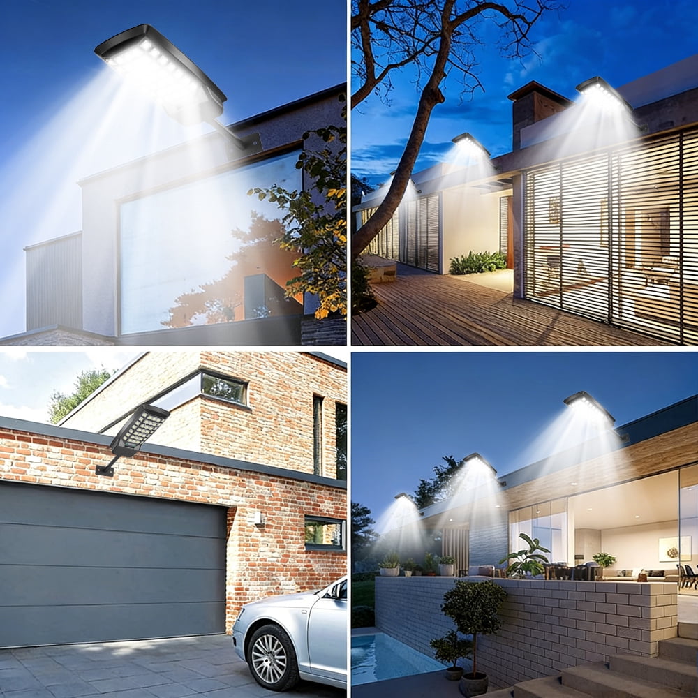 Solar Street Lights, 2500W 6500K Solar Parking Lot Street Lights Dusk to Dawn, Waterproof Solar Lights Outdoor Security Flood Lights Motion Sensor with Remote Control for Yard, Entryway Garage, Porch