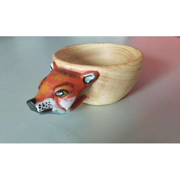 Hand Carved Cup Scandinavian Kuksa Wooden Mug Camping Gear Coffee Cup Kuksa Guksi Kuksa Wild Boar Cups Christmas，Creative animal-shaped cups