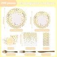 thumbnail image 4 of Juego Vajilla Fiesta 200 Piezas, Platos, Cubiertos y Vasos Reutilizables, Incluye Cucharas, Tenedores, Cuchillos, Servilletas, Para Bodas, Cumpleaños, Navidad y Eventos (Blanco), 4 of 4