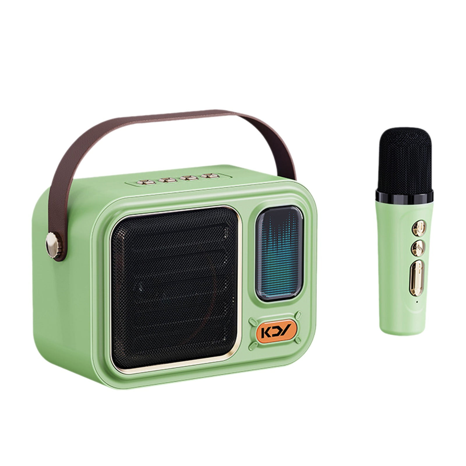 Foqnuq Handheld Bluetooth Karaoke Speaker Mini Microphone 1500mAh Portable Sound System with DSP Reverb for Outdoor Singing Parties
