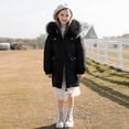 thumbnail image 7 of Girls Winter Jacket Thick Hooded Coats Warm Long Windproof Parka Coat Puffer Coat Padded Overcoat Outerwear Fleece Lined Kids Padded Jacket for Girls & Boys Autumn, Winter Clothes Black 9-10Years, 7 of 7