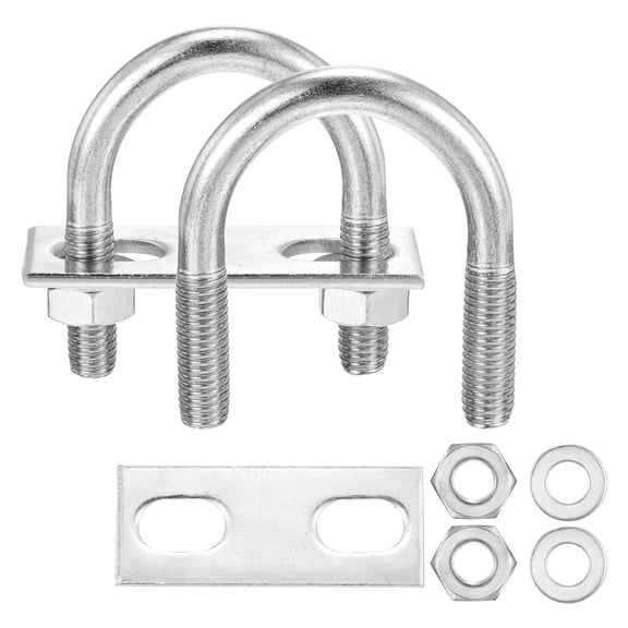 U Bolts 4 Sets (3/8"(M10)x1.65"x2.87"), Round U Bolt Kits 304 Stainless Steel with Accessories - for Construction, Pipe, Trailer, Automotive, Leaf Spring Fastener