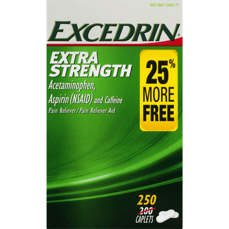 Excedrin Extra Strength Pain Reliever Caplets, 250 Ct