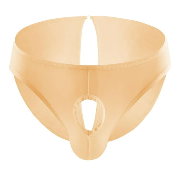 Arnsht Men's Hole in Front Thongs Lingerie Bulge Enhancing Thong G-String Underwear Pouch Soft Stretch T-Back Underwear Blue M