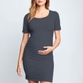 thumbnail image 1 of Ndbuld Robes d'Été pour Filles Robe de Maternité Plissée Imprimée à Manches Courtes Col Rond Mi-Mollet Robe d'Été en Liquidation, 1 of 7