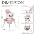 thumbnail image 7 of LINLUX 15 in 1 Baby High Chair, Toddler Booster Seat for Eat, Infant Dining Chair W/Stool, Pink, 7 of 7
