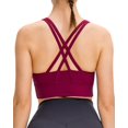thumbnail image 1 of SURJDE Women's Strappy Sports Bra Medium Support Workout Training Top, 1 of 6