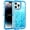 Blue, variant on For iPhone 15/14 Pro Max/Plus/Pro Shockproof Liquid Glitter Defender Case