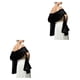thumbnail image 2 of Sonducket Ceremonia de boda Bola de baile Mujeres Satén Chal Niñas Fiesta de noche Banquete Bufanda larga elegante Color sólido Negro Negro 2piezas, 2 of 6