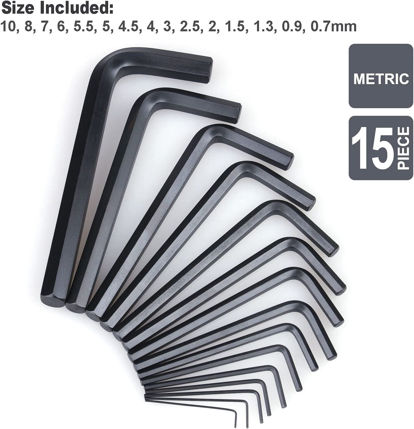 30-Piece Premium Hex Key Allen Wrench Set, SAE and Metric Assortment, L Shape, Chrome Vanadium Steel, Precise and Chamfered Tips | SAE 0.028-3/8 inch, Metric 0.7-10 mm | In Storage Case