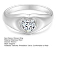 thumbnail image 7 of Hyasfey Women Ring Personality Polished Minimalist Hypoallergenic Elegant Gift Stainless Steel Love Heart Rhinestone Finger Ring Fashion Jewelry, 7 of 7