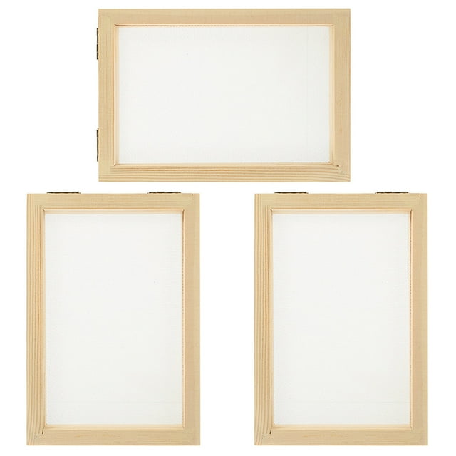 KAKOWELY 3Pcs Paper Making Frame DIY Paper Making Frame Paper Making Wood Frame Wood Paper Frame,7.09X"X4.92"X0.91"