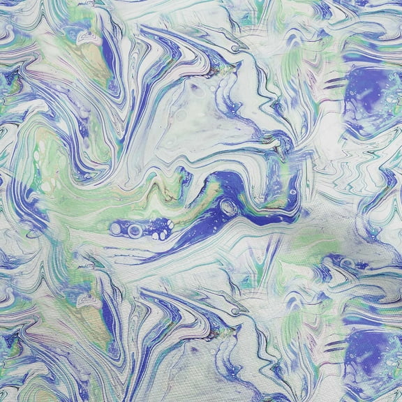 oneOone Cotton Poplin Medium Blue Fabric Fluid Ink Diy Clothing Quilting Fabric Print Fabric By Yard 42 Inch Wide