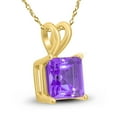 thumbnail image 2 of SZUL Women's 14K Yellow Gold 6MM Square Amethyst Pendant, 2 of 5