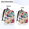 thumbnail image 2 of Kdxio London Symbols Print Canvas Backpack for School Work Travel Lightweight Unisex Daypack with Laptop Compartment and Adjustable Straps-Small, 2 of 5