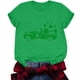 thumbnail image 4 of Blusa informal de manga corta con cuello redondo para mujer con estampado del día de San Patricio Pompotops  hfajkhk126816, 4 of 6