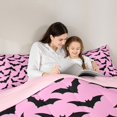 thumbnail image 4 of Manfei Gothic Bat Queen Bedding 7pcs, Spooky Animal Halloween Bedding Comforter Set Queen, Pink Black,Pink Reversible, 4 of 7