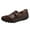 Brown, variant on Women's Casual Slip On Shoes Faux Leather Round Toe Low Top Loafers Anti Slip Comfortable Soft Sole Walking Ballet Flats