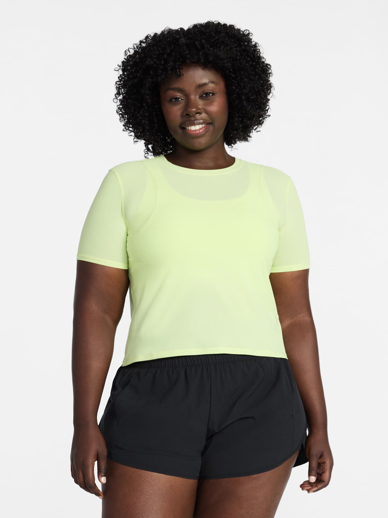 Avia Women's Mesh Tee with Short Sleeves, Sizes XS-XXXL