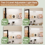 Corner L-Shaped Computer Desk With Glass Cabinets & Built-in LED Lights, USB Charging Ports & Keyboard Tray, Wooden Desk With Hutch And Drawers For Home&office.