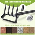 thumbnail image 3 of Garden Accessories Scuffle Hoe with 4-tines Rake Adjustable Handle Design Stable Durable Easy to Assemble Loosening Soil Garden Weeding Hoe Cultivator, 3 of 8