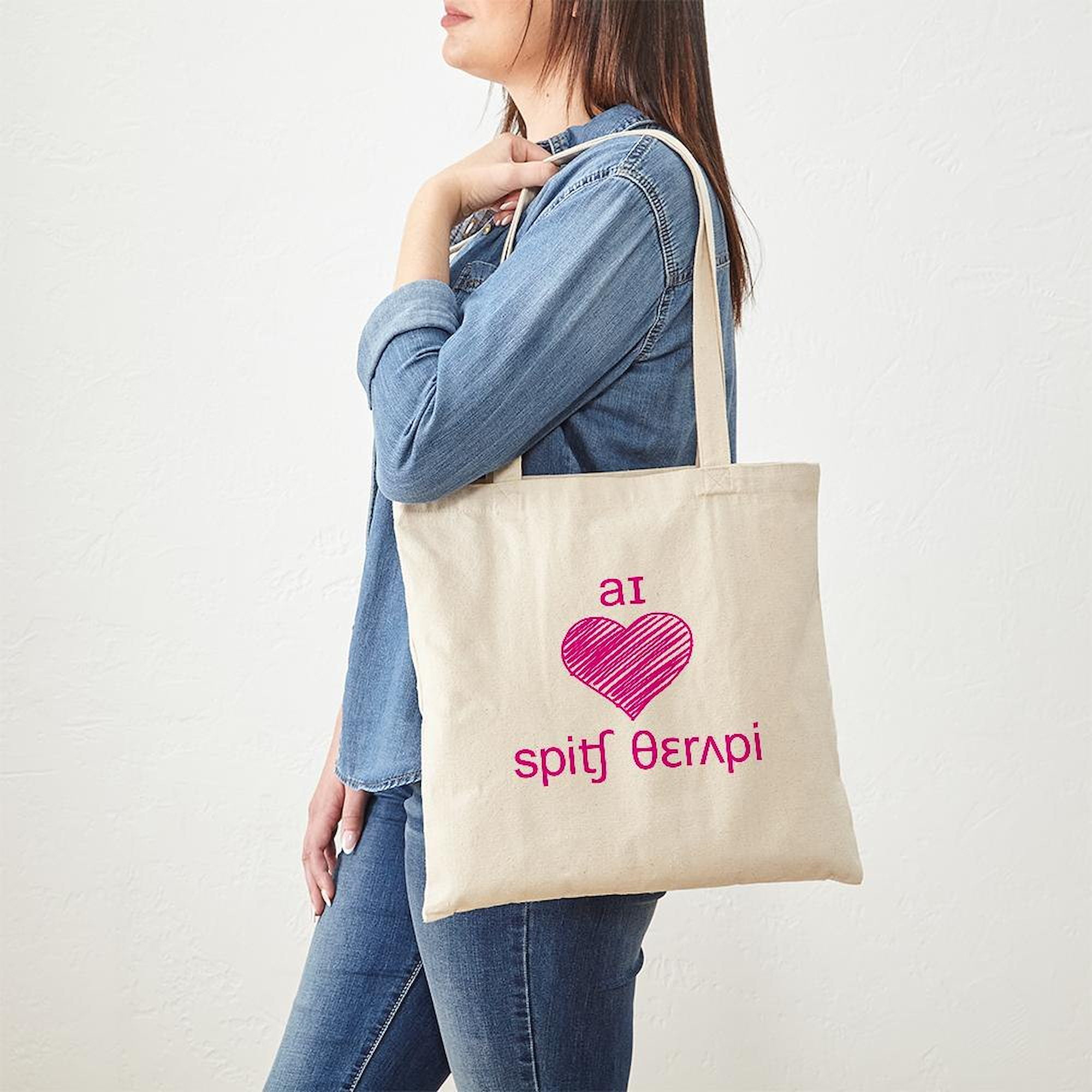 CafePress 'Who Needs Therapy, I Have My Cat' Tote Bag - Natural Canvas Reusable Shopping Bag - View #11