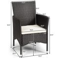 thumbnail image 2 of Gymax 2PC Patio Rattan Wicker Dining Chairs Set Black With 2 Set Cushion Covers, 2 of 10