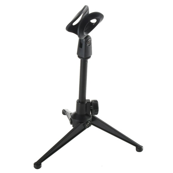 Braveheart Plastic Microphone Holder Stand Tabletop Portable Foldable Mic Tripod Desktop Stand with Clamp