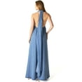 thumbnail image 6 of Vibrant MIU Womens Multi-Way Convertible Chambray Denim Maxi Dress (Medium Denim, L), 6 of 7
