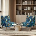 thumbnail image 4 of HELLHERO Fantasy Dolphin Print Armless Accent Chair Protector, Stretch Elastic Bottom Easy to Install Armless Accent Chair Cover for Living Room Dining Room, 4 of 8