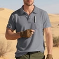 thumbnail image 5 of Ceisia Men's Regular Straight Short-Sleeve Functional Polo Shirt Breathable Mesh Chest Pocket Spring Summer Shirt Gift, 5 of 9