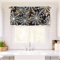 thumbnail image 3 of Halloween Kitchen Valances Windows Curtain 54x18 Spider Web Themed Rod Pocket Window Treatment Short Topper Curtains for Decorations, 3 of 6