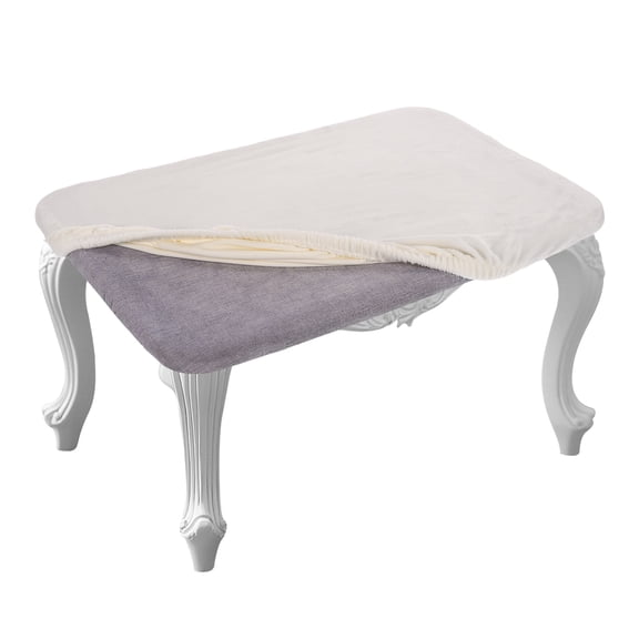 Uxcell 2 Pack 16 x 12 Inch Stool Covers Rectangle, Polyester Chair Seat Cover, White