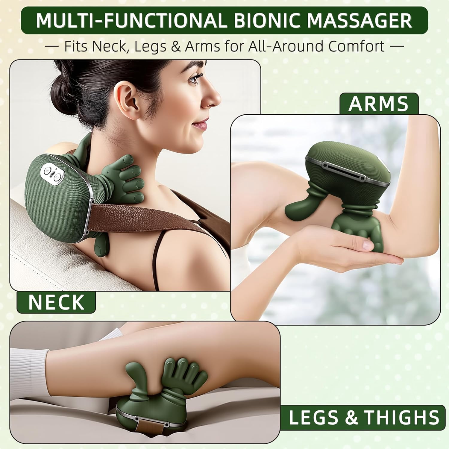 Neck Massager with Heat -  Pain Relief Deep Tissue, Simulated Human Hand Design 4D Kneading for Neck, Back, Shoulder