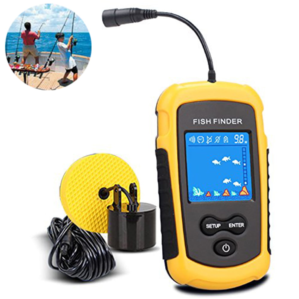 100m /328ft  Portable Fish Finder Echo Sonar Alarm Sensor Transducer Fishfinder 