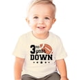 thumbnail image 3 of Olive Loves Apple 3rd Year Down Football Shirt for Boys and Girls Sports Theme Third Birthday Party Tee Natural Shirt 4T, 3 of 5
