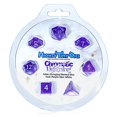thumbnail image 1 of Gate Keeper Games & Dice: Mighty Tiny Dice: Chromatic Lightning - 7 pc - RPG Dice Set Thermal Color Changing, 12mm Resin, Change Color Purple to White, 1 of 8