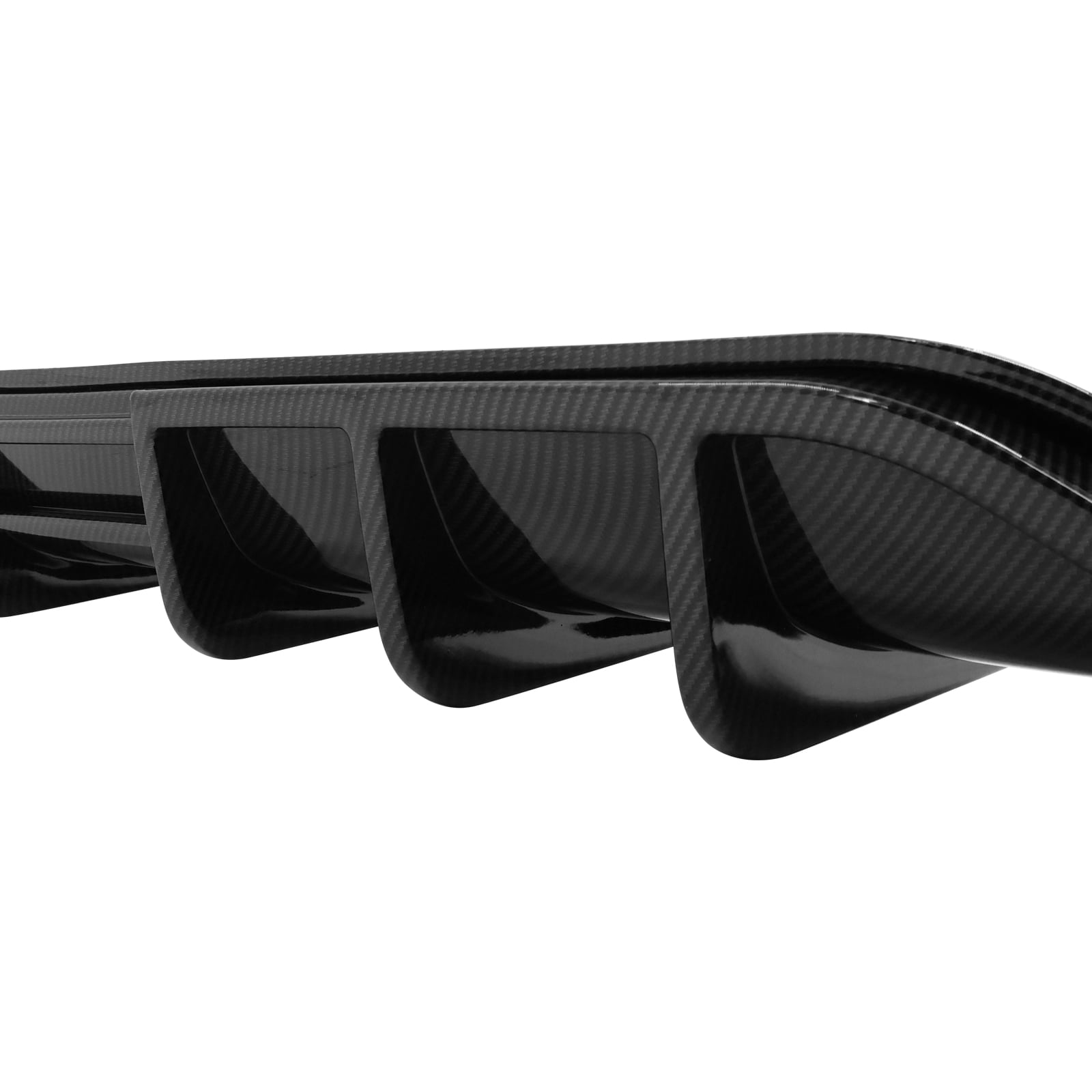 Ikon Motorsports Rear Bumper Lip Compatible with 2021-2024 Kia K5 GT-Line 3PCS Carbon Fiber Print Rear Diffuser Splitters Injection PP