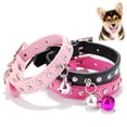 thumbnail image 3 of Yesbay Adjustable Pet Dog Crystal Rhinestone Bell Collar Soft Faux Leather Neck Strap, 3 of 7