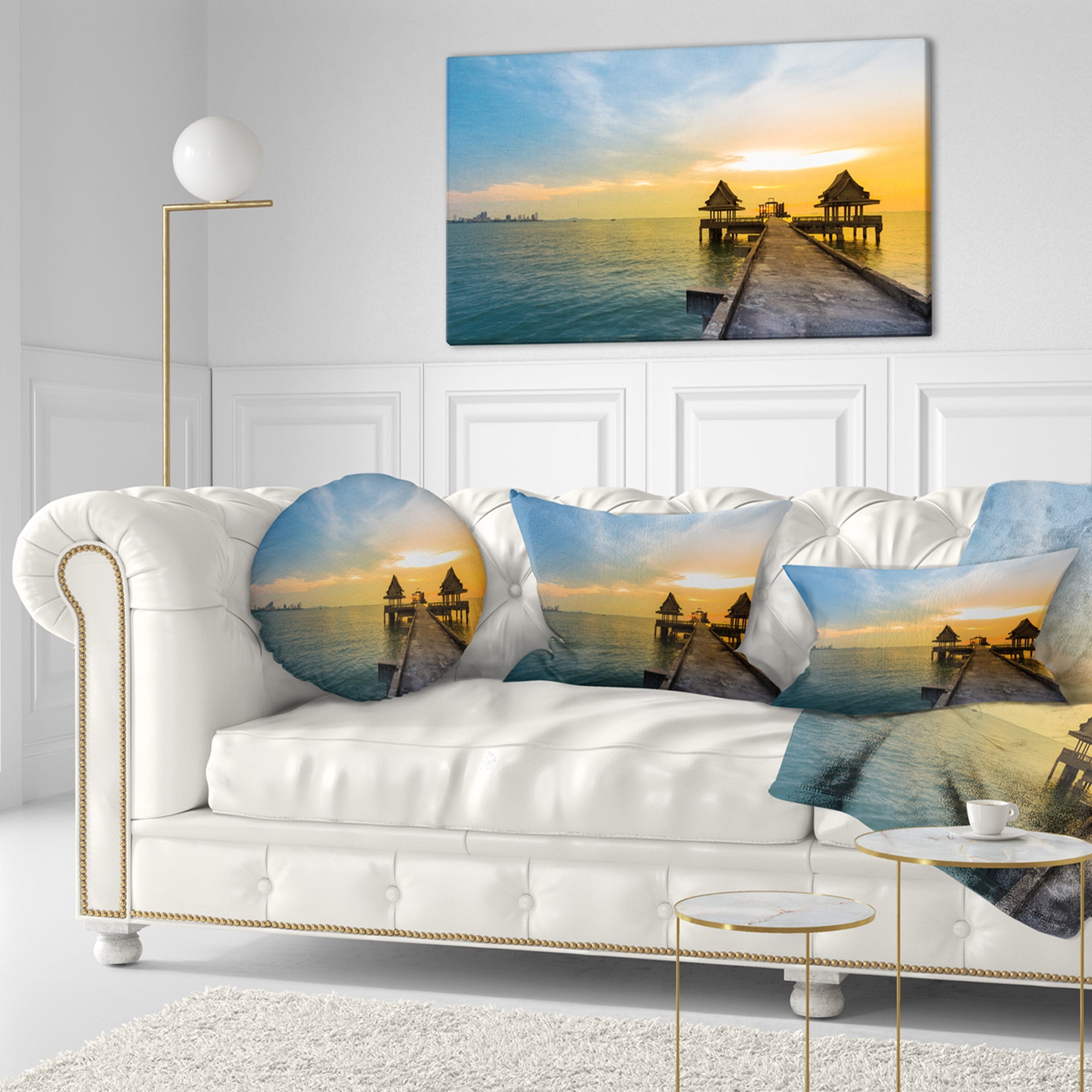 Designart 12" x 20" Multi-color Polyester Throw Pillow