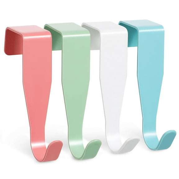 DECOMELODY Over Door Hooks For Bedrooms 4Pcs Sturdy Multi-colored Hooks