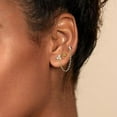 thumbnail image 2 of PAVOI Rhodium Plated Solid 925 Sterling Silver Post Cubic Zirconia Flat Back Earrings for Women | Cartilage Earring | Helix Piercing Jewelry | Small Trinity Stud Earrings, 2 of 7