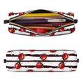 thumbnail image 2 of Disketp Ladybugs on Black and White Striped1 Estuche de Lápices de Cuero con Cierre, Estuche Compacto para Papelería, Bolígrafos y Accesorios Pequeños, 2 of 7