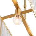thumbnail image 6 of FETCOI 4-Lights Chandelier Rectangular Ceiling Light k9 Crystal Pendant Light Height Adjustable (Gold), 6 of 6