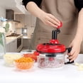 thumbnail image 2 of Manual Garlic Vegetable Chopper - Handheld Food Processor for Onions, Ginger, Nuts, Fruits - Perfect for Salads and Salsas - Essential Kitchen Gadget, 2 of 4