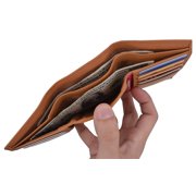 Slim Mens RFID Security Blocking Slim Trifold Credit Card ID Leather Wallet