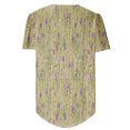 thumbnail image 5 of Pincandy Women's Spring/Summer Printed Round Neck Sleeve Short Sleeve Top Trendy Puff Short Sleeve T Shirts Cute Flowy Pleated Blouses Casual Crewneck Tunics Tee,Yellow,3XL, 5 of 6
