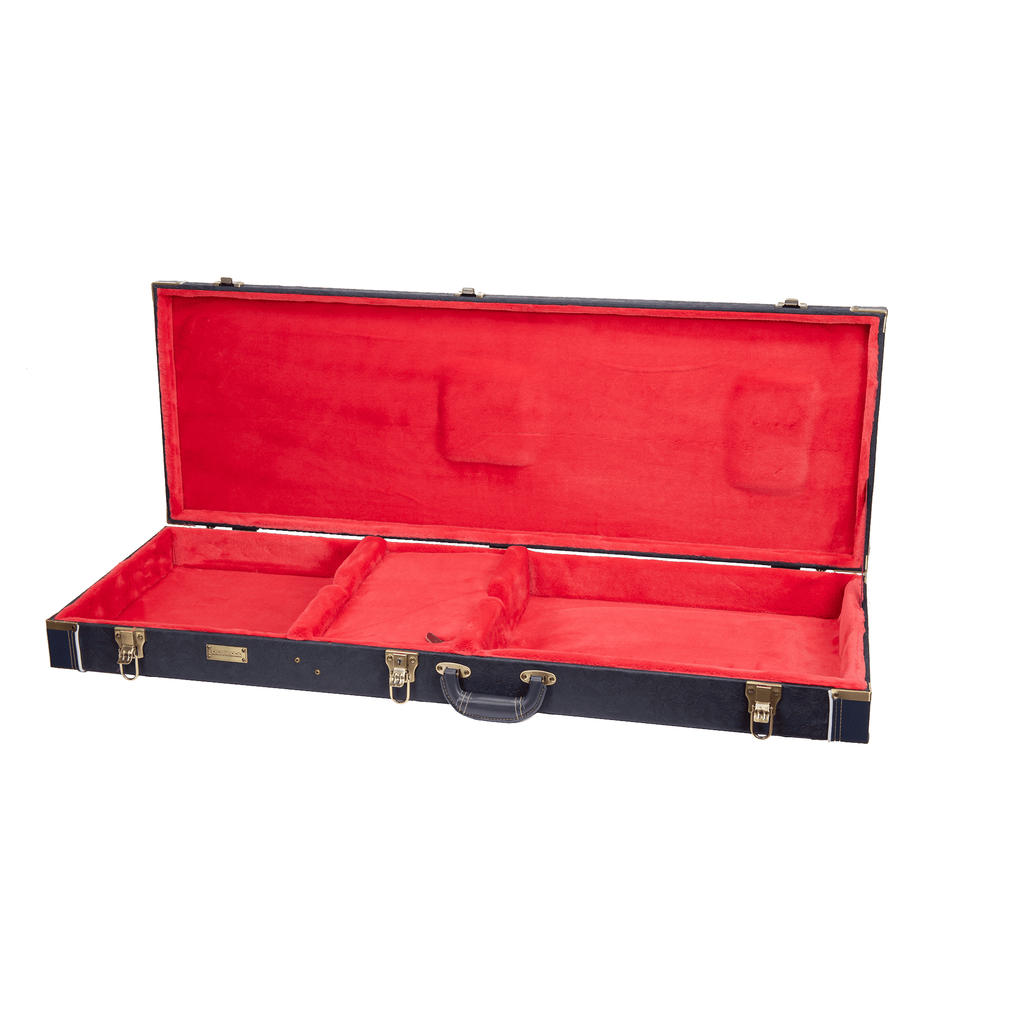 Crossrock Relief Series-Wooden For Jazzmaster/Jaguar Style Electric Guitars, With Highly Textured Surface, Mink Imitation Fleece, Stainless Steel Latches, Ocean Blue